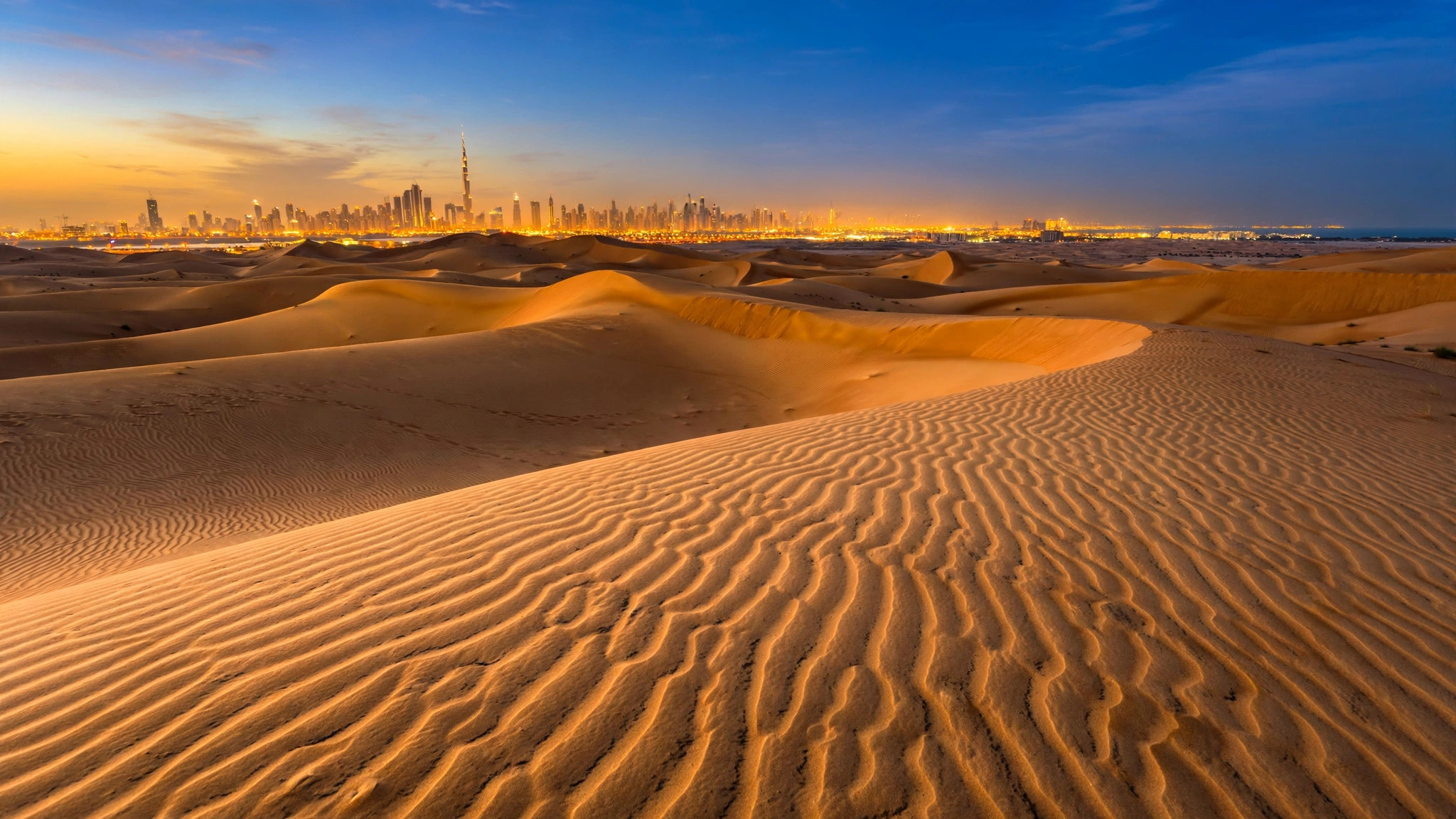 UAE desert dunes at sunset